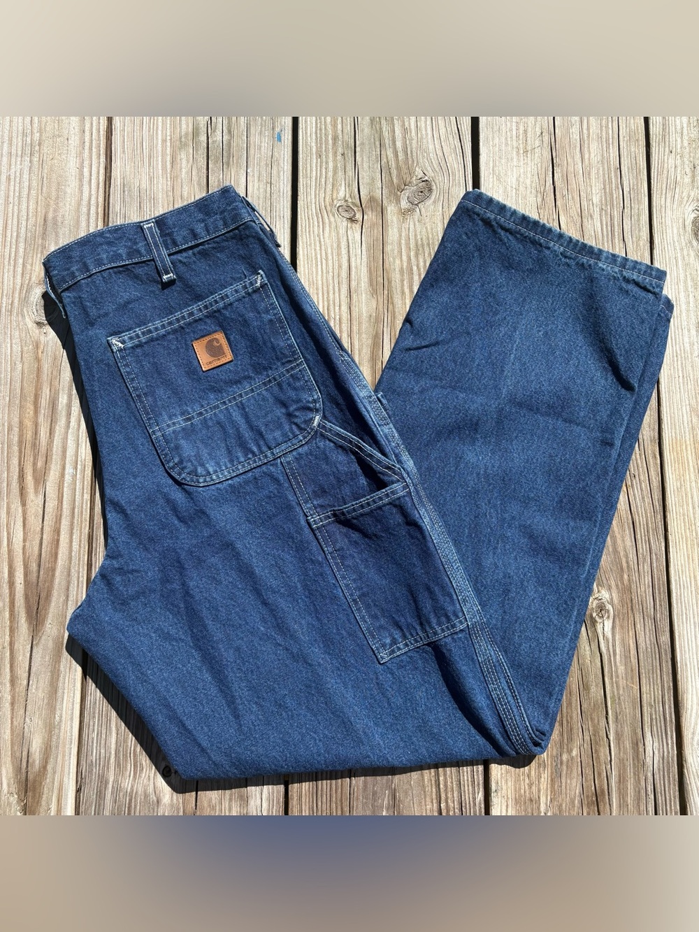 Carhartt Men's B-13 DST Loose Fit Carpenter Denim Jeans 33x32 Dark Stone Blue